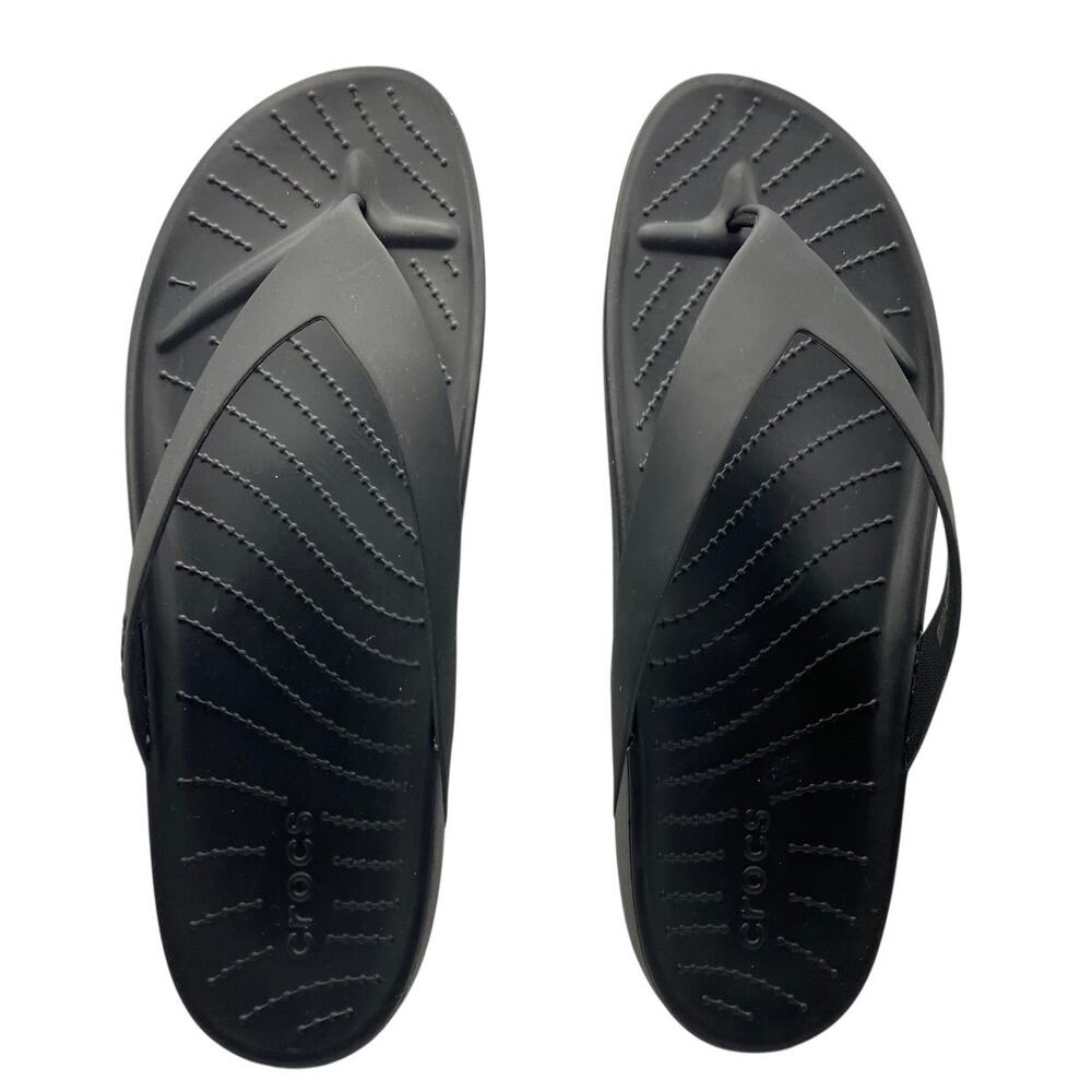Crocs‎ Black Flip Flops Women’s W11 Iconic Comfort Thong Sandals